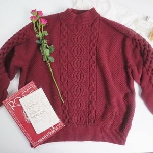 Cranberry cable knit sweater